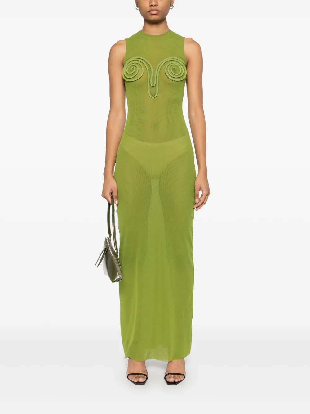 Jean Paul Gaultier Spirale maxi-jurk - Groen