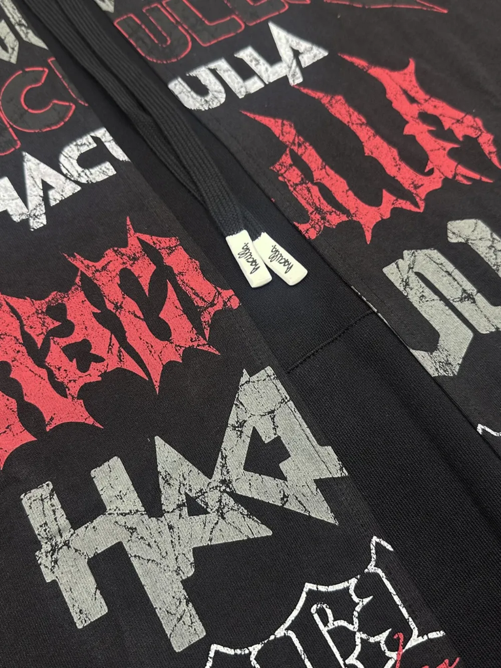 Haculla Gerafelde hoodie Zwart