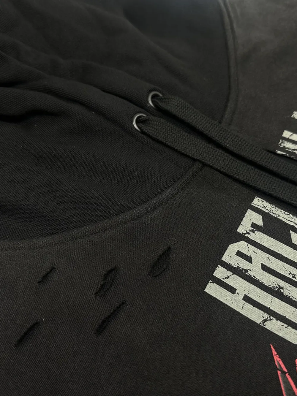 Haculla Gerafelde hoodie Zwart