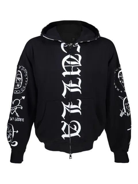 Haculla zip-up graphic hoodie