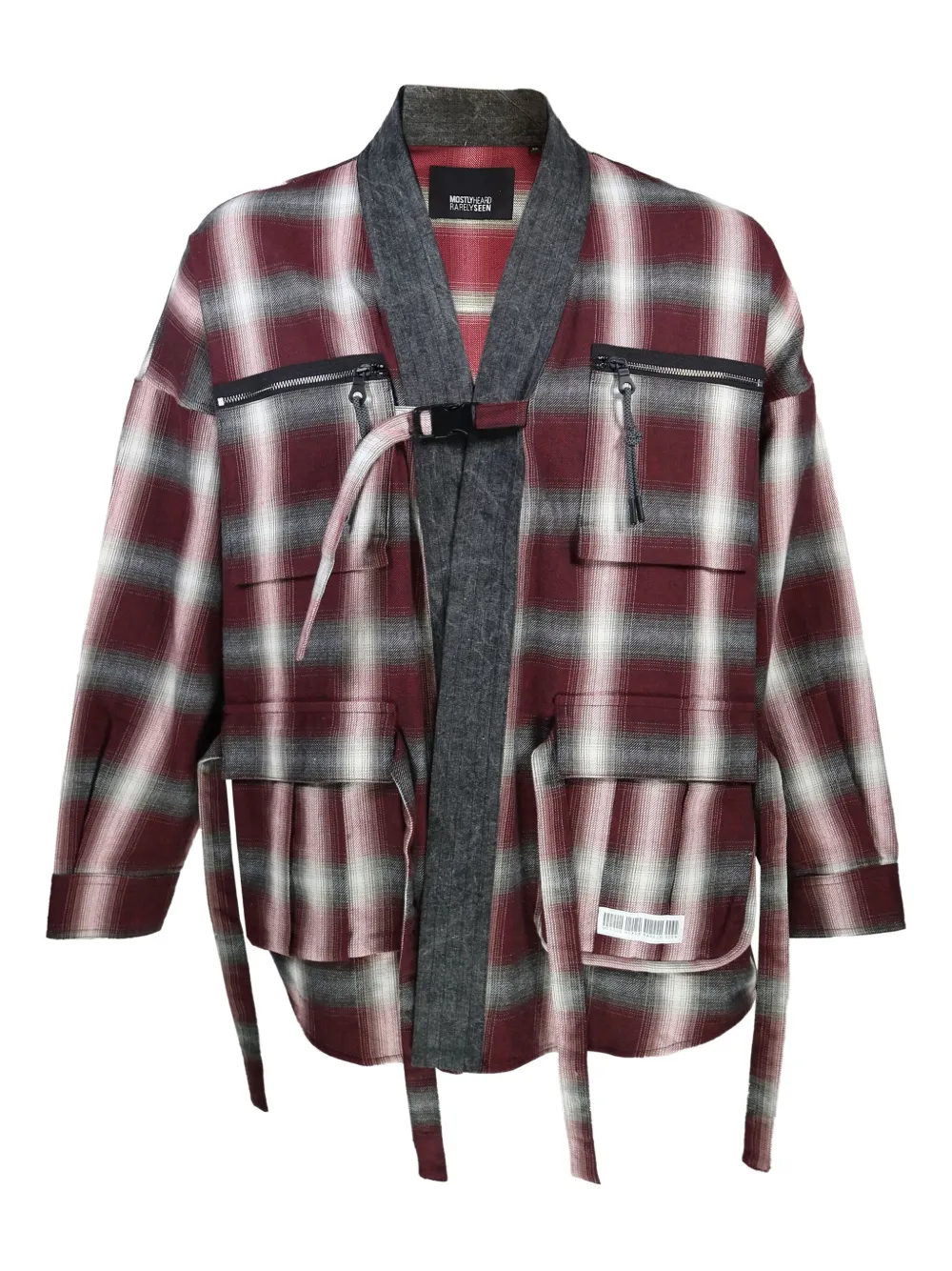 Mostly Heard Rarely Seen Geruit shirtjack met gesp Rood