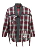 Mostly Heard Rarely Seen plaid buckle shirt jacket - Red