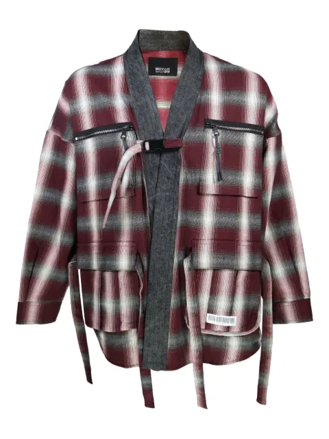 Mostly Heard Rarely Seen plaid buckle shirt jacket