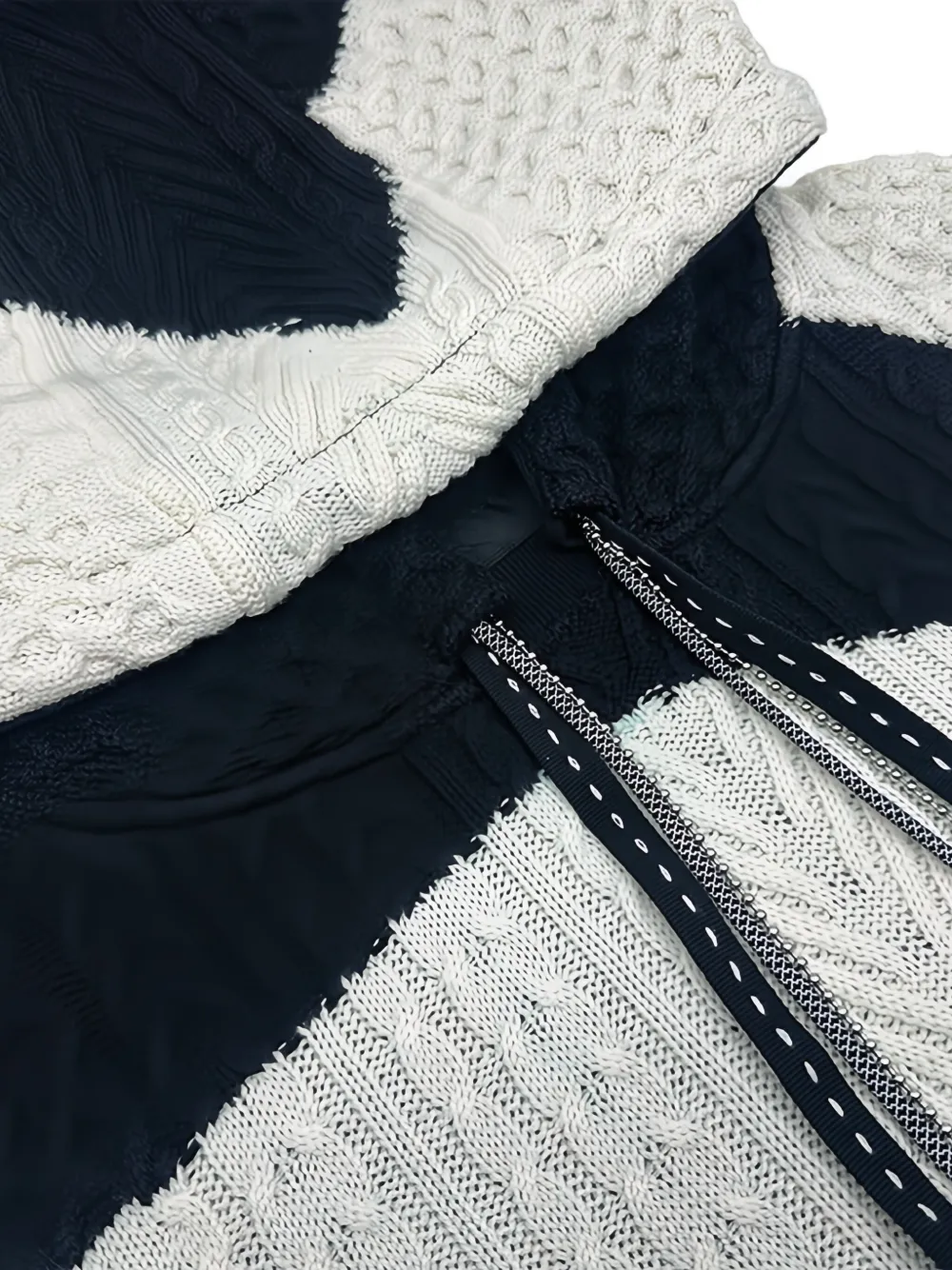 Mostly Heard Rarely Seen Kabelgebreide hoodie met vlakken Zwart