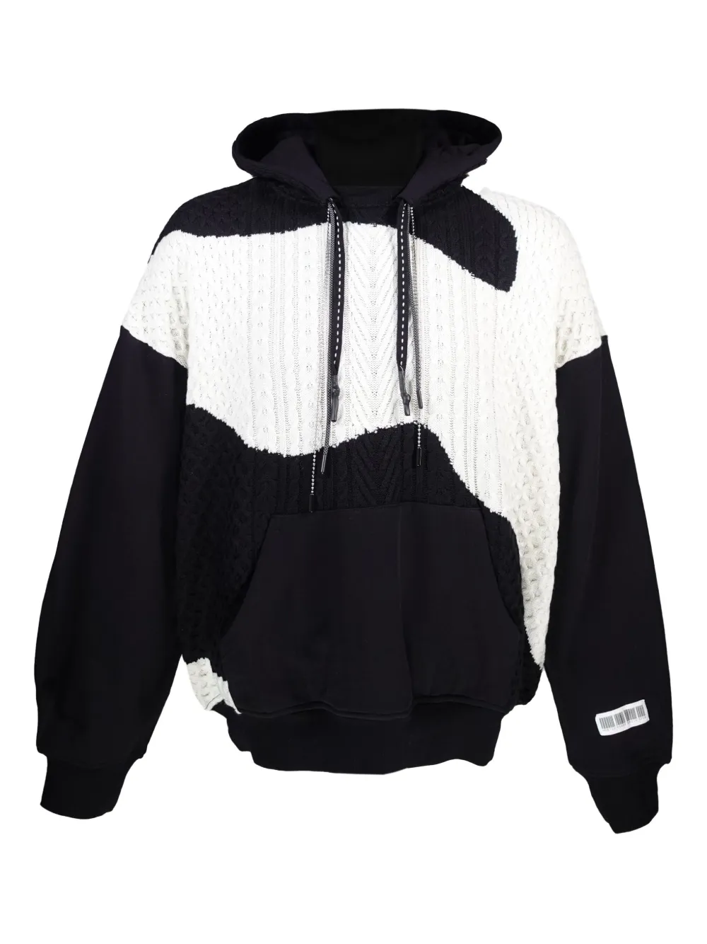 Mostly Heard Rarely Seen Kabelgebreide hoodie met vlakken Zwart