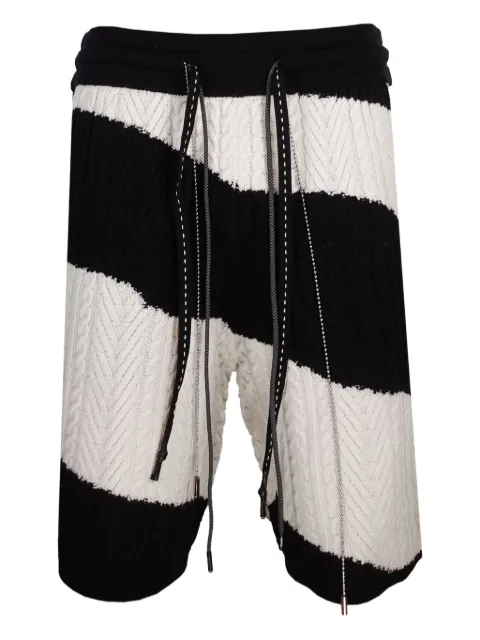 Mostly Heard Rarely Seen cable-knit striped shorts