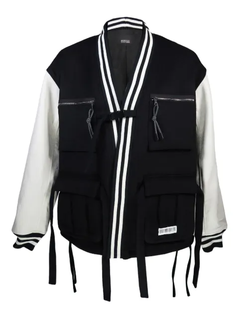 Mostly Heard Rarely Seen logo-embroidered varsity jacket