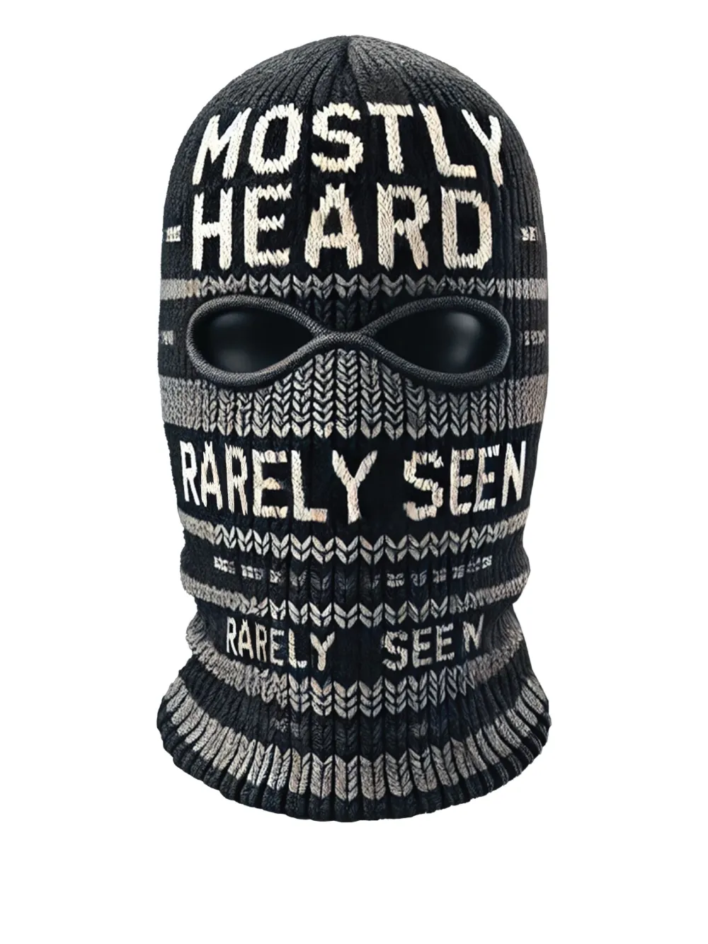 Mostly Heard Rarely Seen Logo-intarsia Ski Mask In Black