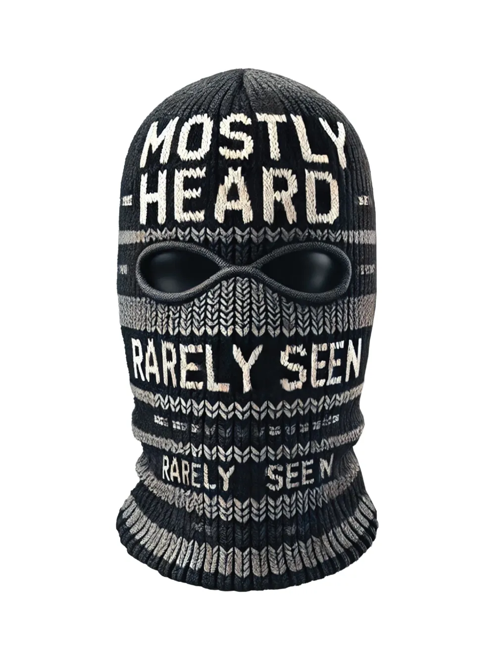 Mostly Heard Rarely Seen Logo-intarsia Ski Mask In Black