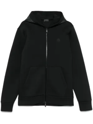 モンクレール　ジップアップパーカー モンクレール MONCLER GENIUS2 ジップパーカー 黒 ワッペン ロゴ
