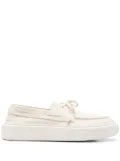 Henderson Baracco leather boat shoes - White