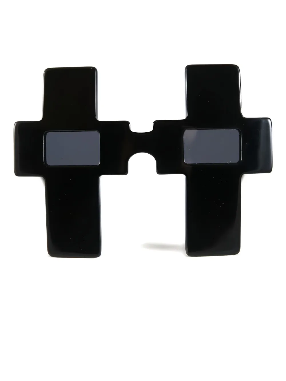 Linda Farrow cross-frame sunglasses - ブラック Linda Farrow cross-frame sunglasses - ブラック