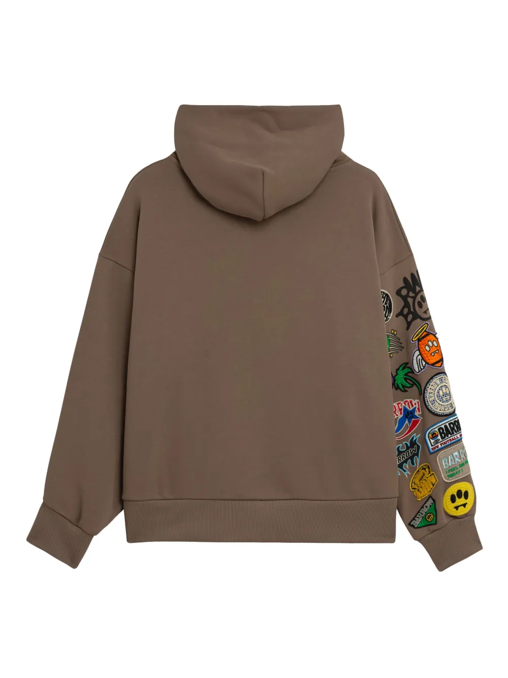 BARROW Hoodie met logopatch Bruin