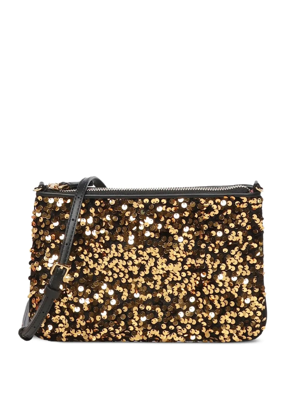 Coccinelle sequin-embellished top-zip cross body bag | Gold | Image 1
