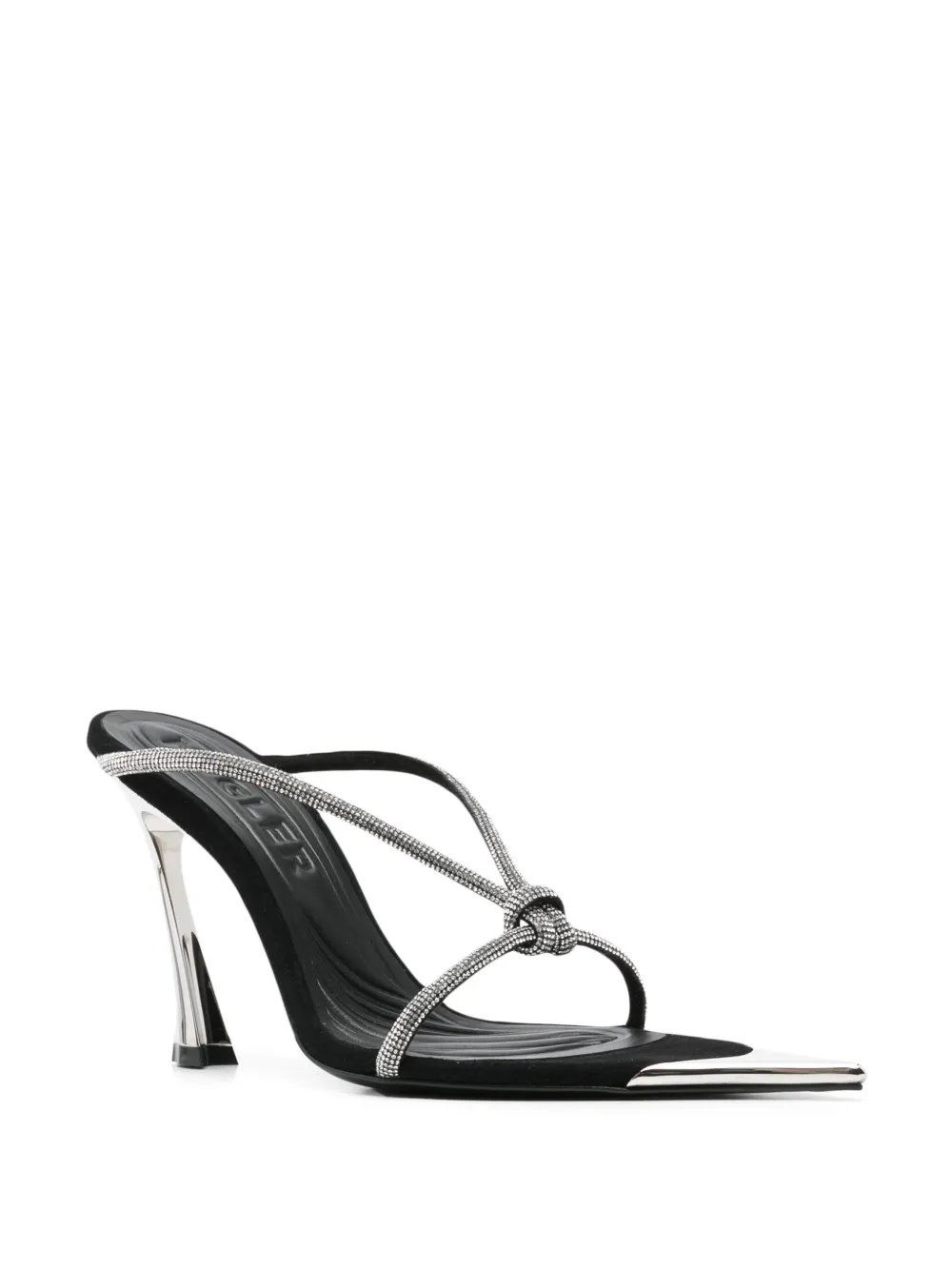 Mugler 100mm Knotted Fang mules - Zwart