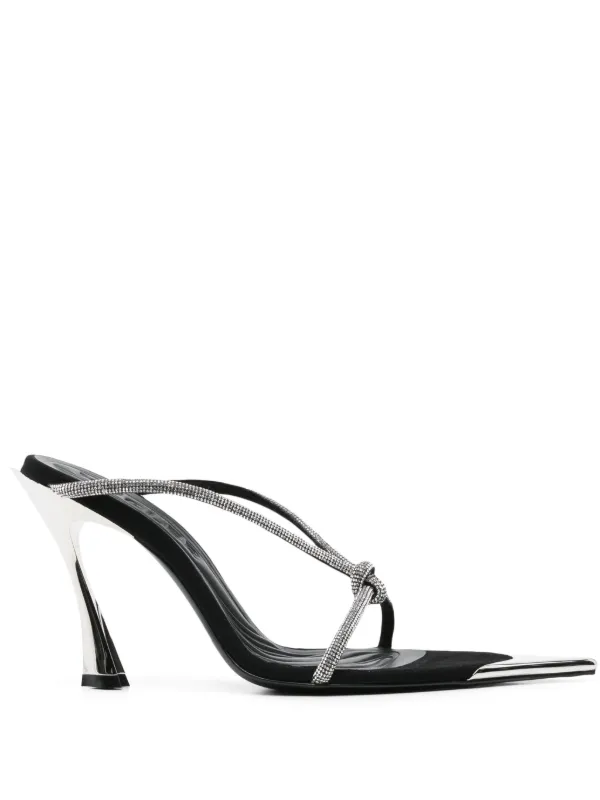 Mugler Knotted Fang Sandals in Black