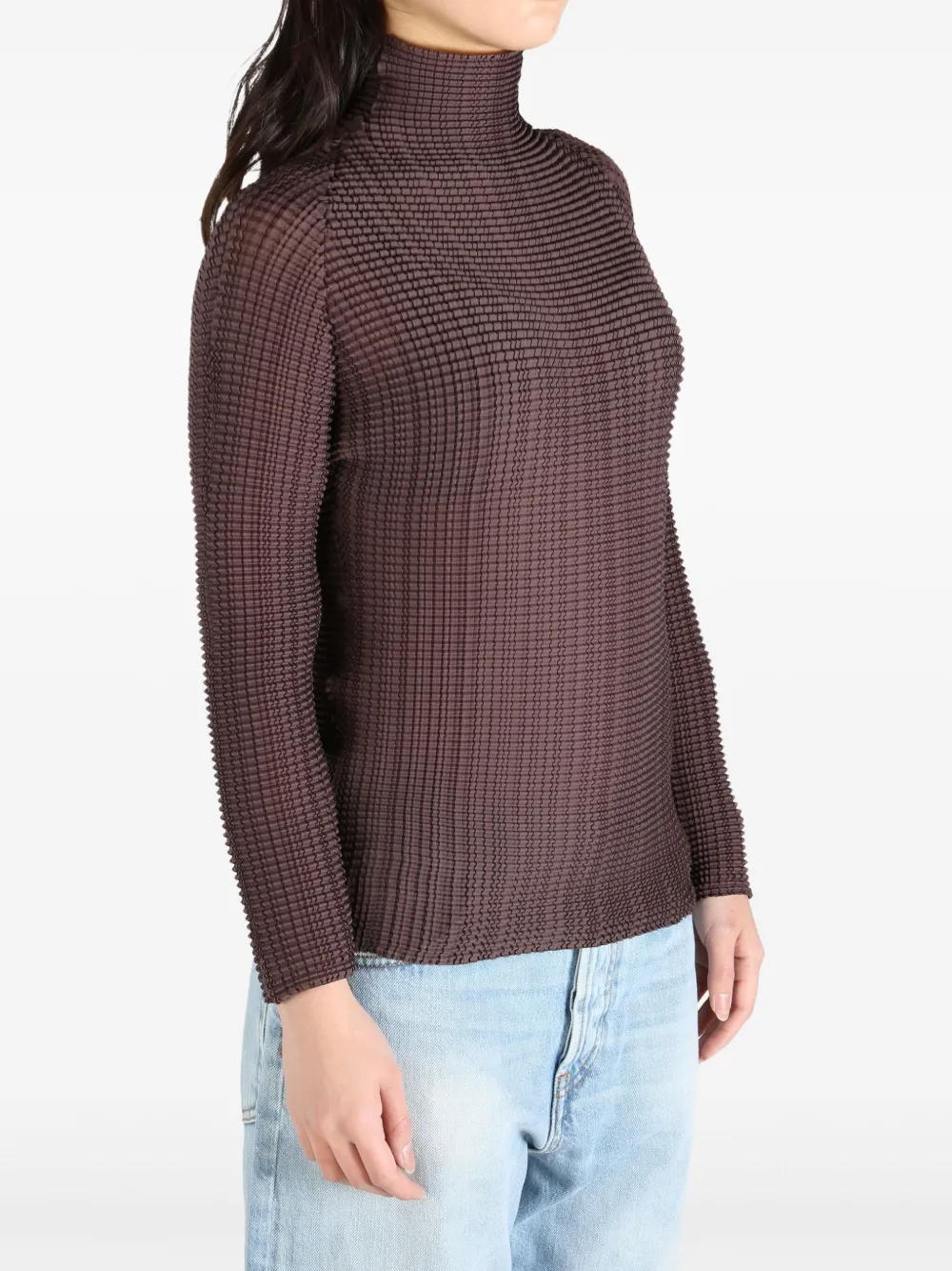 Issey Miyake Wooly Pleats top Bruin