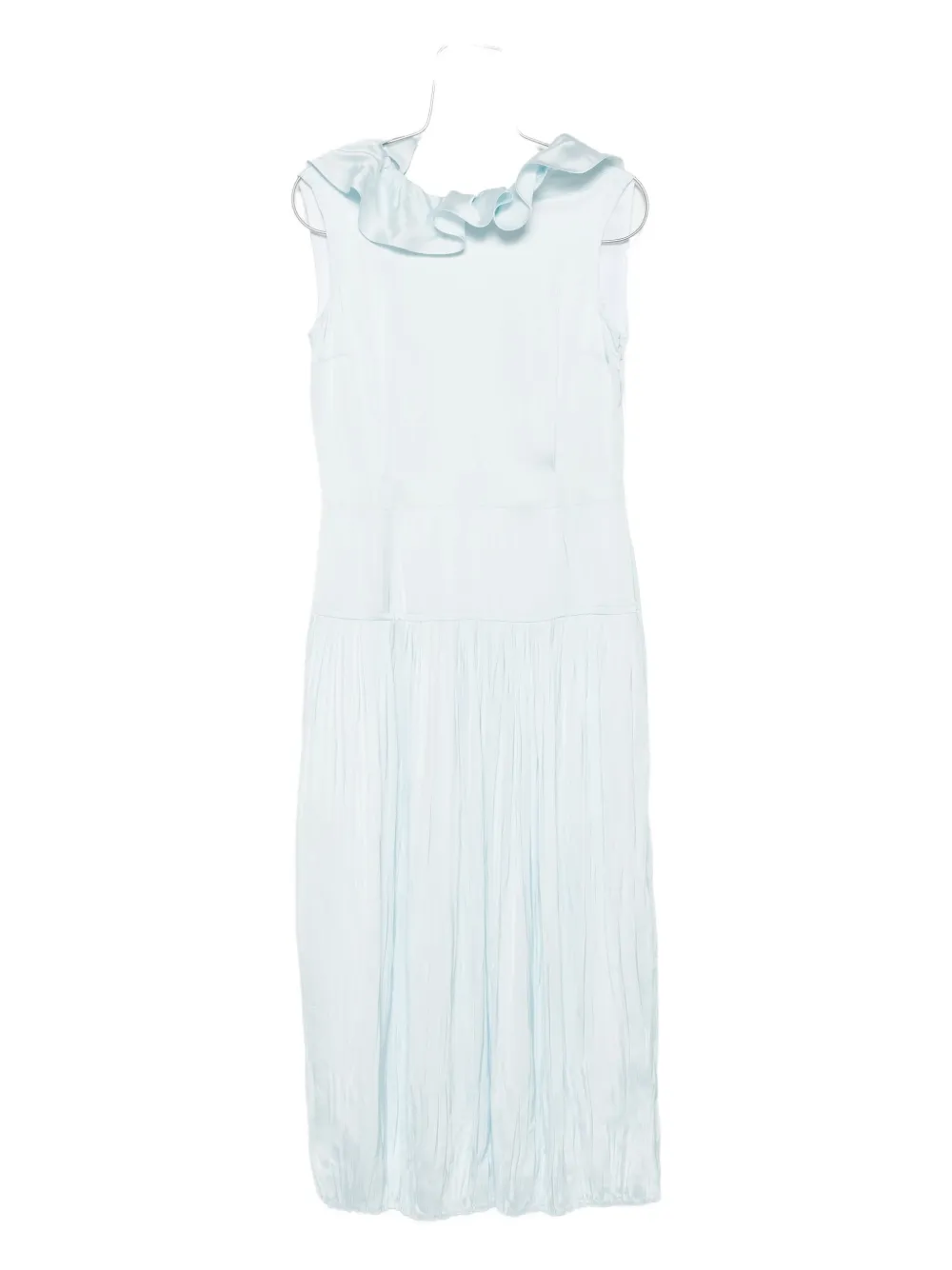 Jil Sander Maxi-jurk met ruche hals Blauw