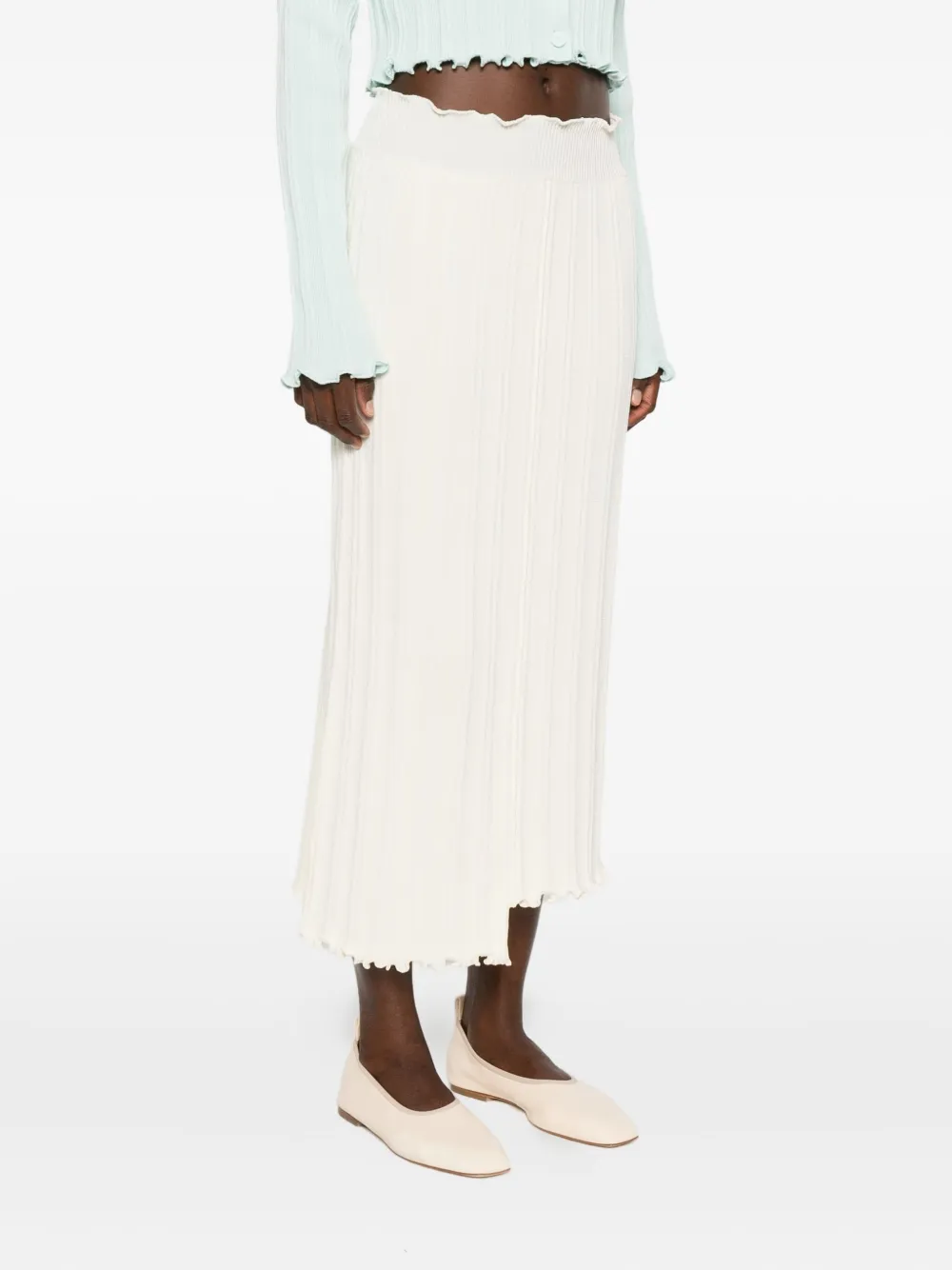 Jil Sander asymmetric midi skirt Beige