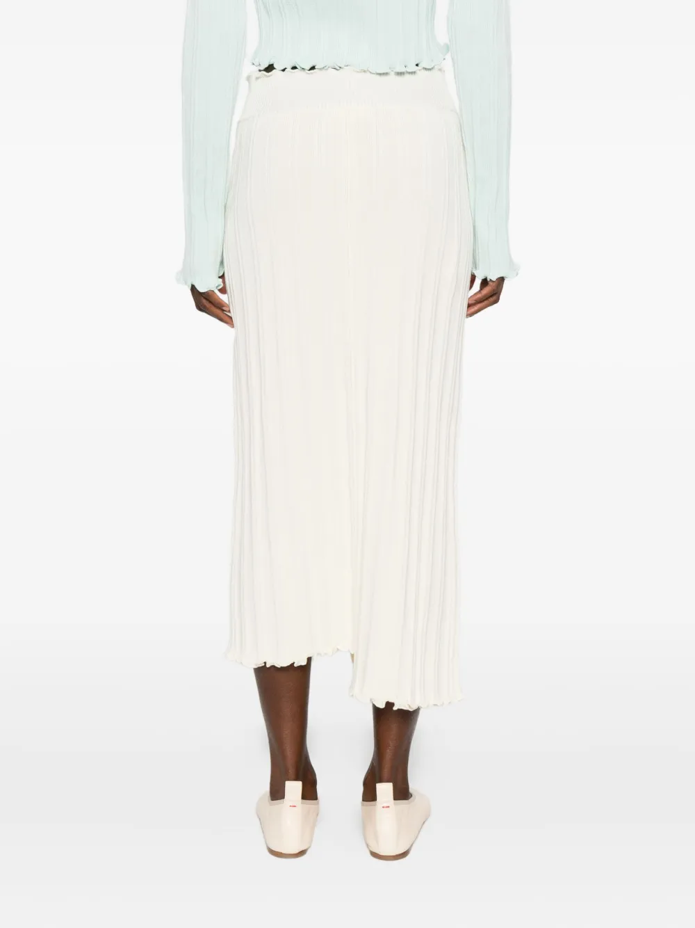 Jil Sander asymmetric midi skirt Beige