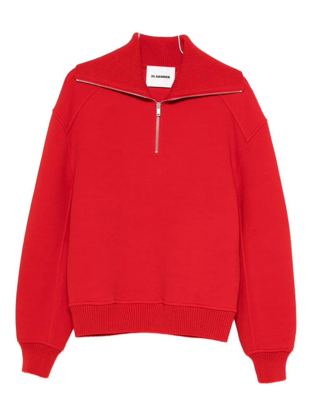Jil Sander Trui met halve rits Rood
