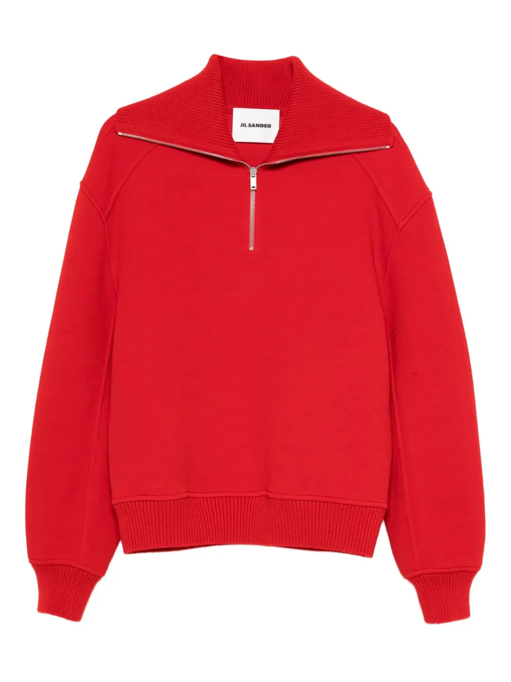 Jil Sander Trui met halve rits Rood