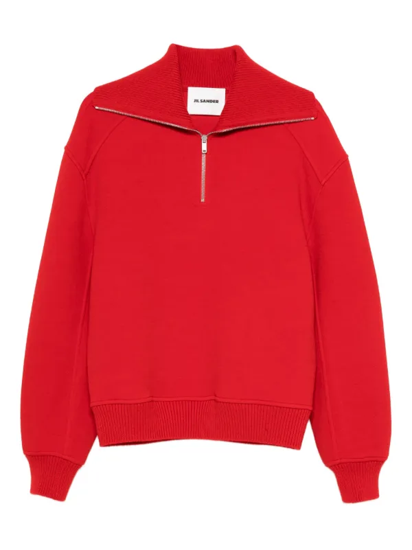 ジルサンダー ハーフジップセーター　JIL SANDER Jil Sander ハーフジップ セーター | レッド | FARFETCH JP