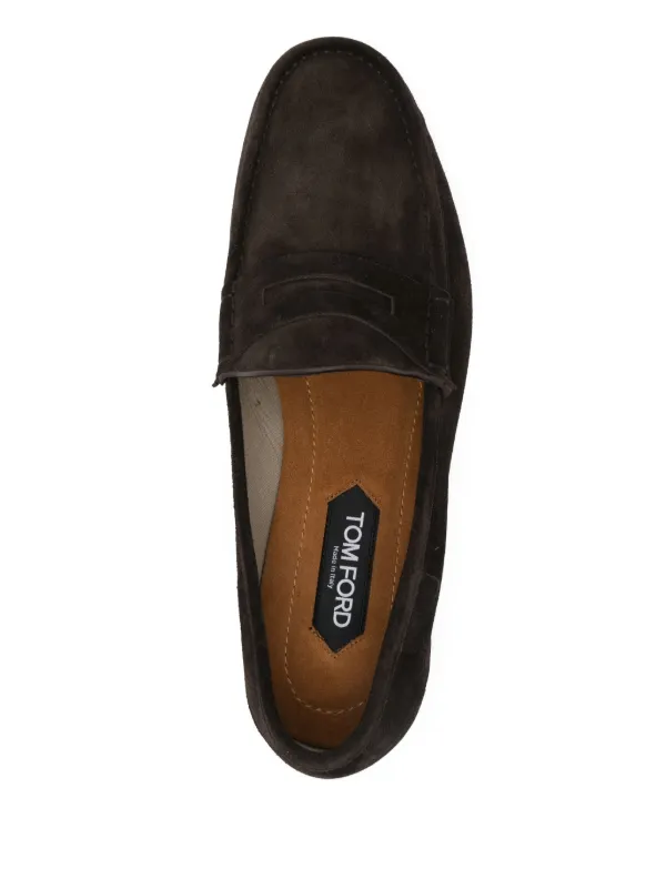 TOM FORD York Suede Penny Loafers | Brown | FARFETCH display picture 1