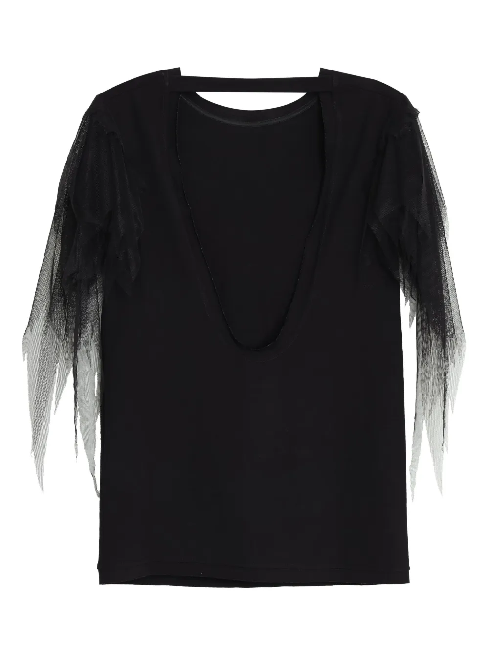 Gloria Coelho T-shirt met kapotte mouwen Zwart
