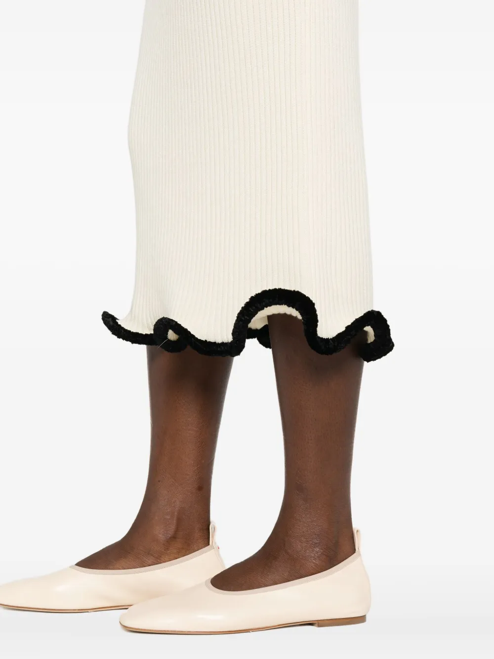 Jil Sander asymmetric midi skirt Beige