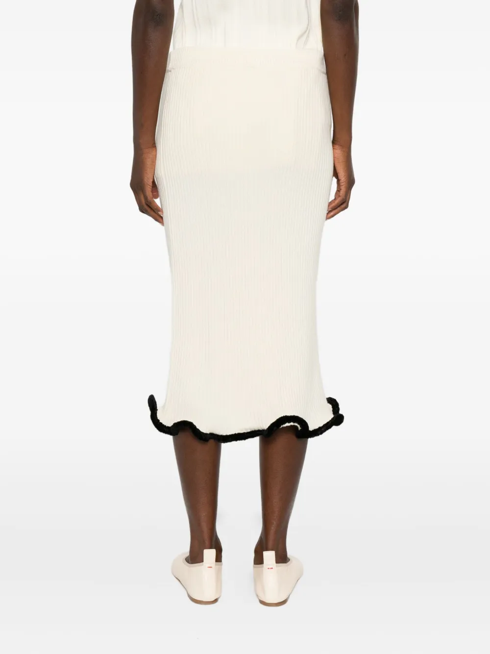 Jil Sander asymmetric midi skirt Beige