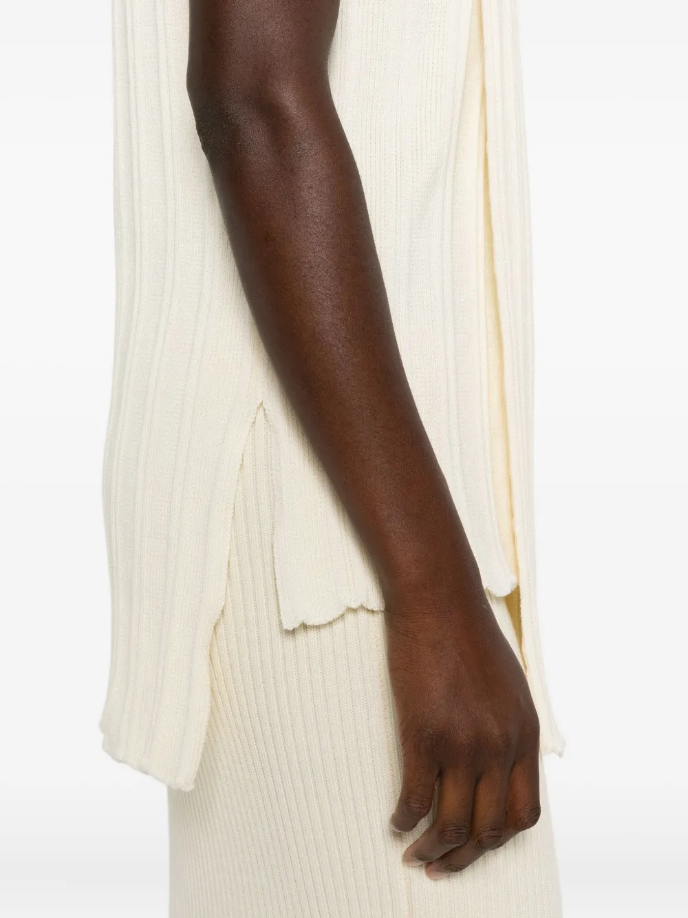 Jil Sander ribbed sleeveless top Beige