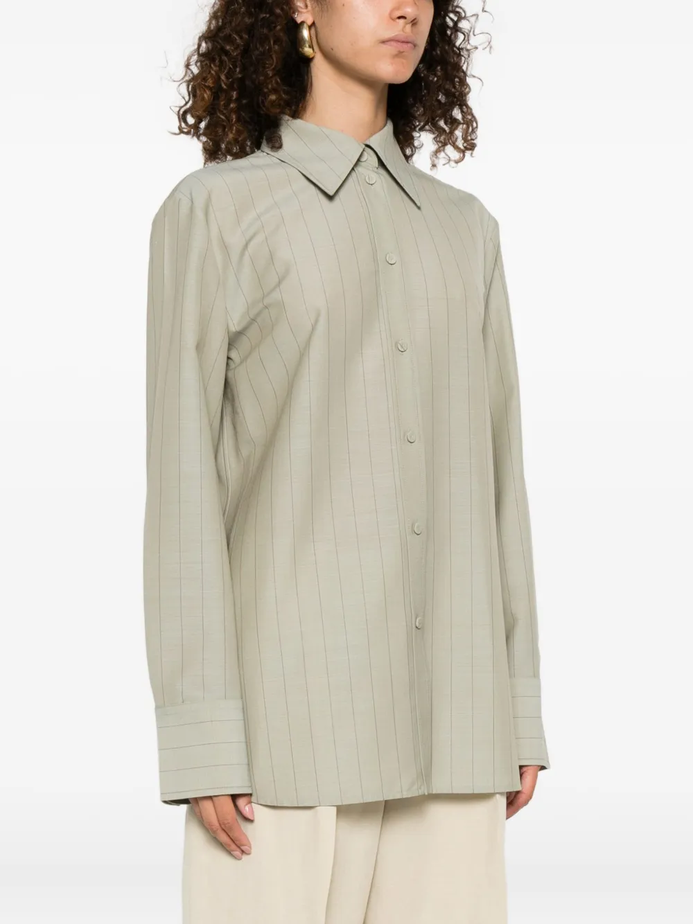 Jil Sander Blouse met krijtstreep Groen