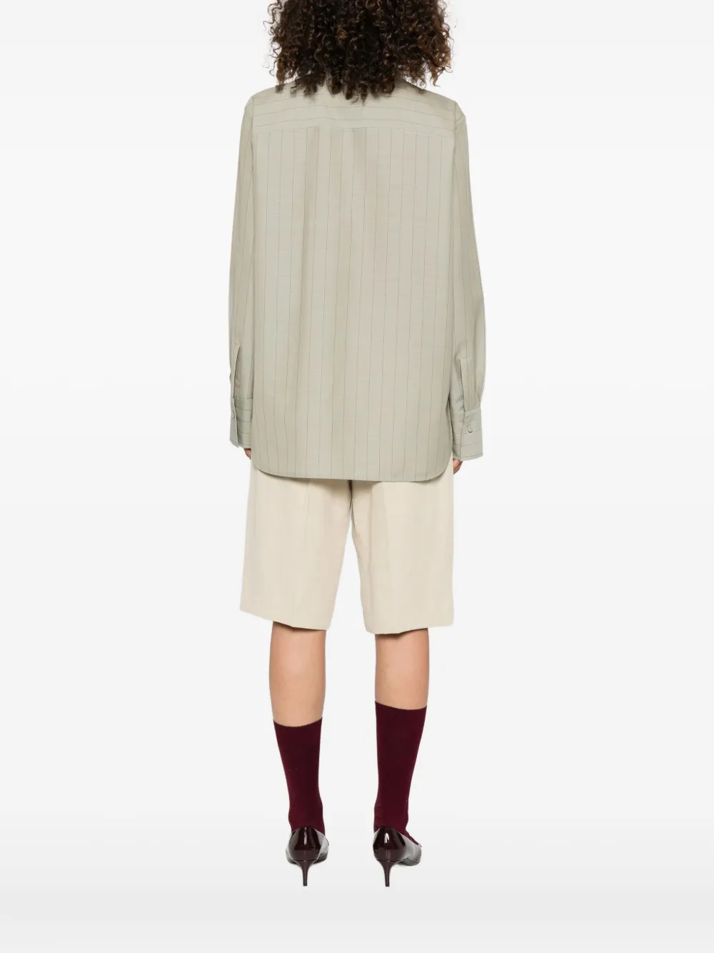 Jil Sander Blouse met krijtstreep Groen