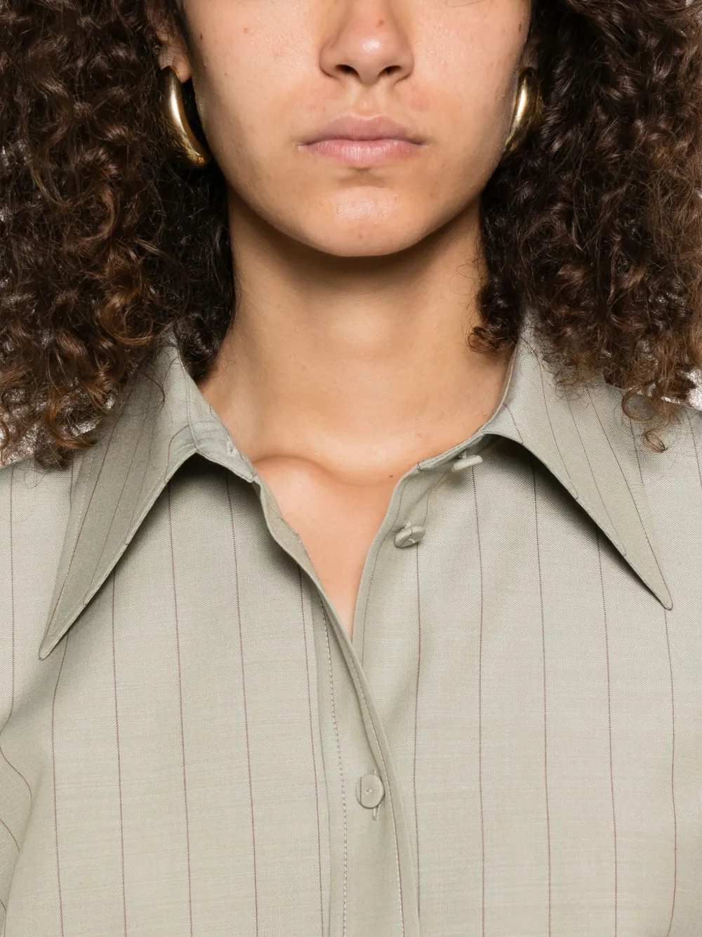 Jil Sander Blouse met krijtstreep Groen