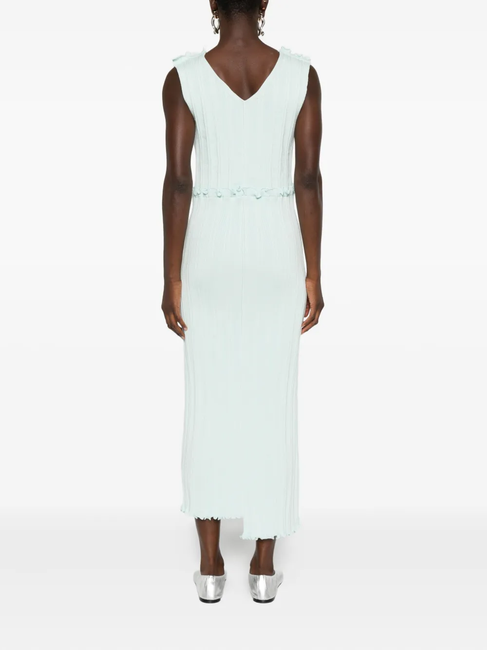 Jil Sander asymmetric midi dress Blauw