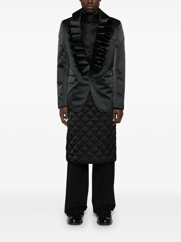 Comme Des Garçons Homme Plus Ruffled Jacket | Black | FARFETCH