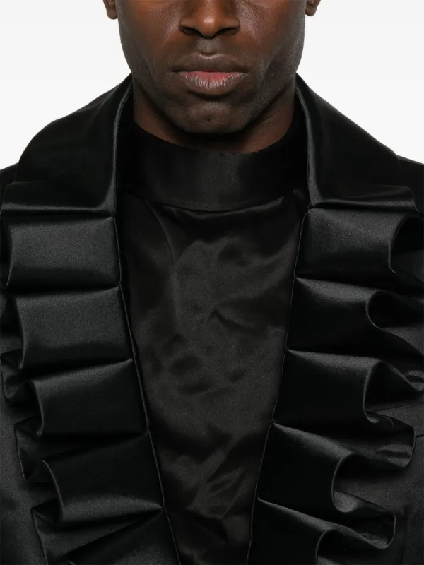Comme Des Garçons Homme Plus Ruffled Jacket | Black | FARFETCH