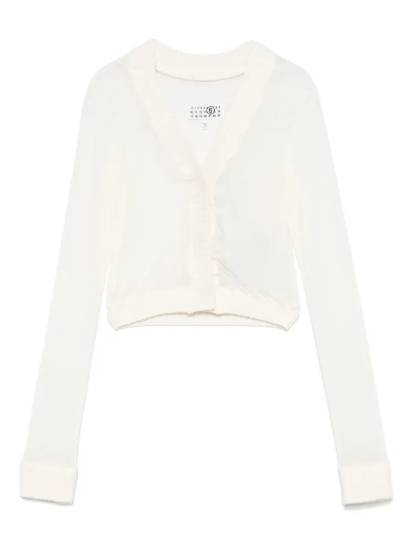 pois double mesh Cardigan【white】 Vince Double Layer Mesh Cardigan in Optic White | REVOLVE