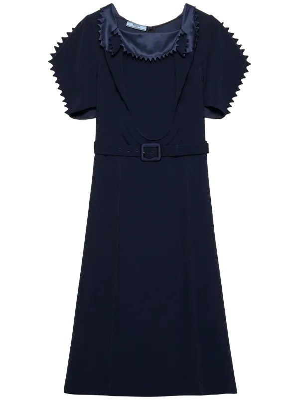 注目の新作♪【PRADA】サテンクレープ ドレス Prada サテンクレープ ドレス | ブルー | FARFETCH JP