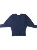 Pleats Please Issey Miyake ribbed pleated cardigan - Blue