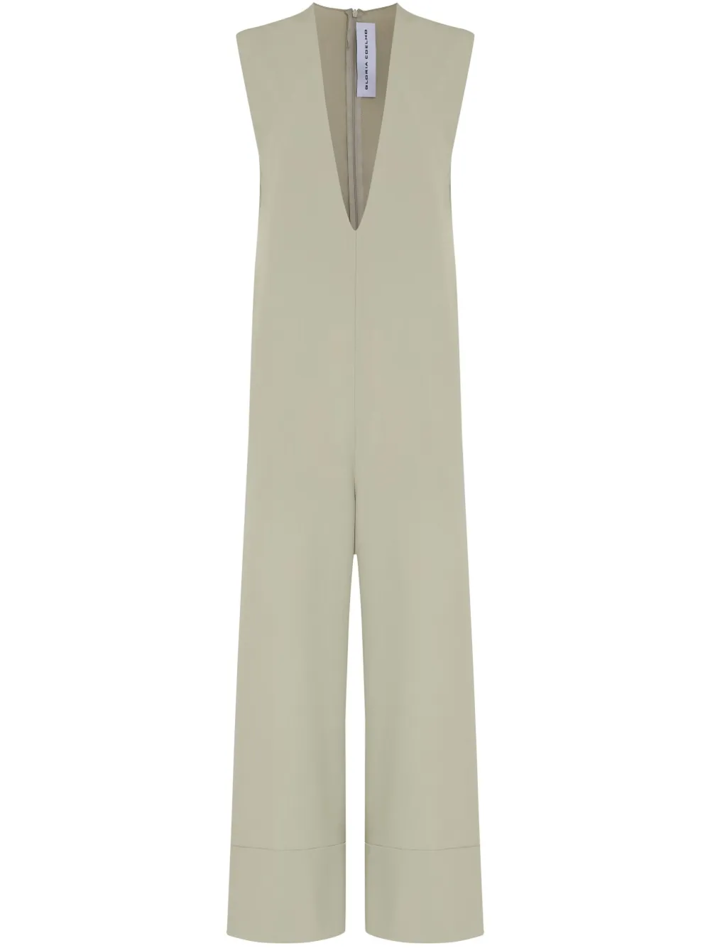 Gloria Coelho Jumpsuit met V-hals Beige