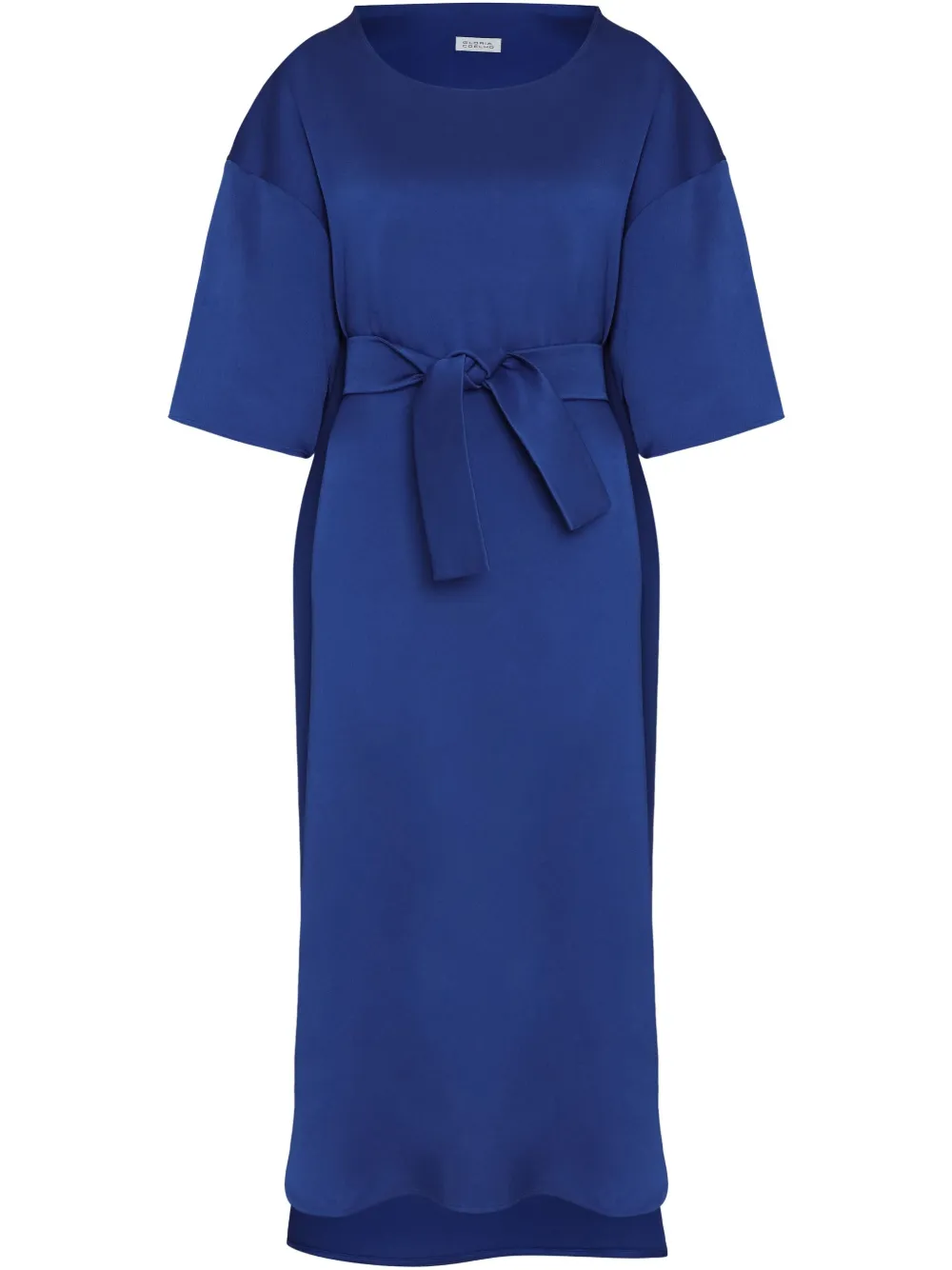 Gloria Coelho Tied-waist Midi Dress In Blue