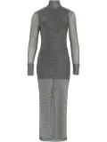 Gloria Coelho metallic-effect high-neck dress - Silver