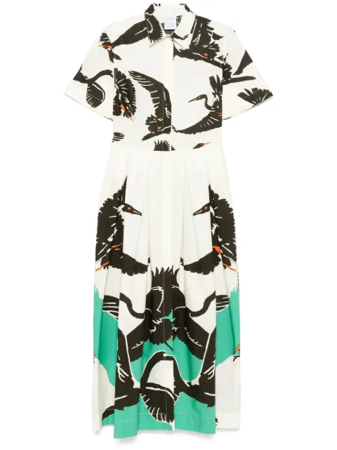 Sara Roka vestido camisero con estampado gráfico