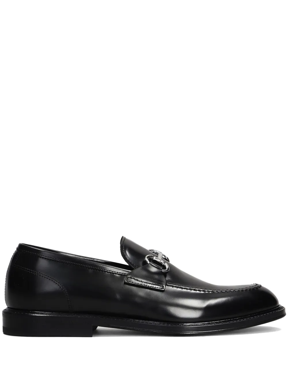 Green George leather loafers Black