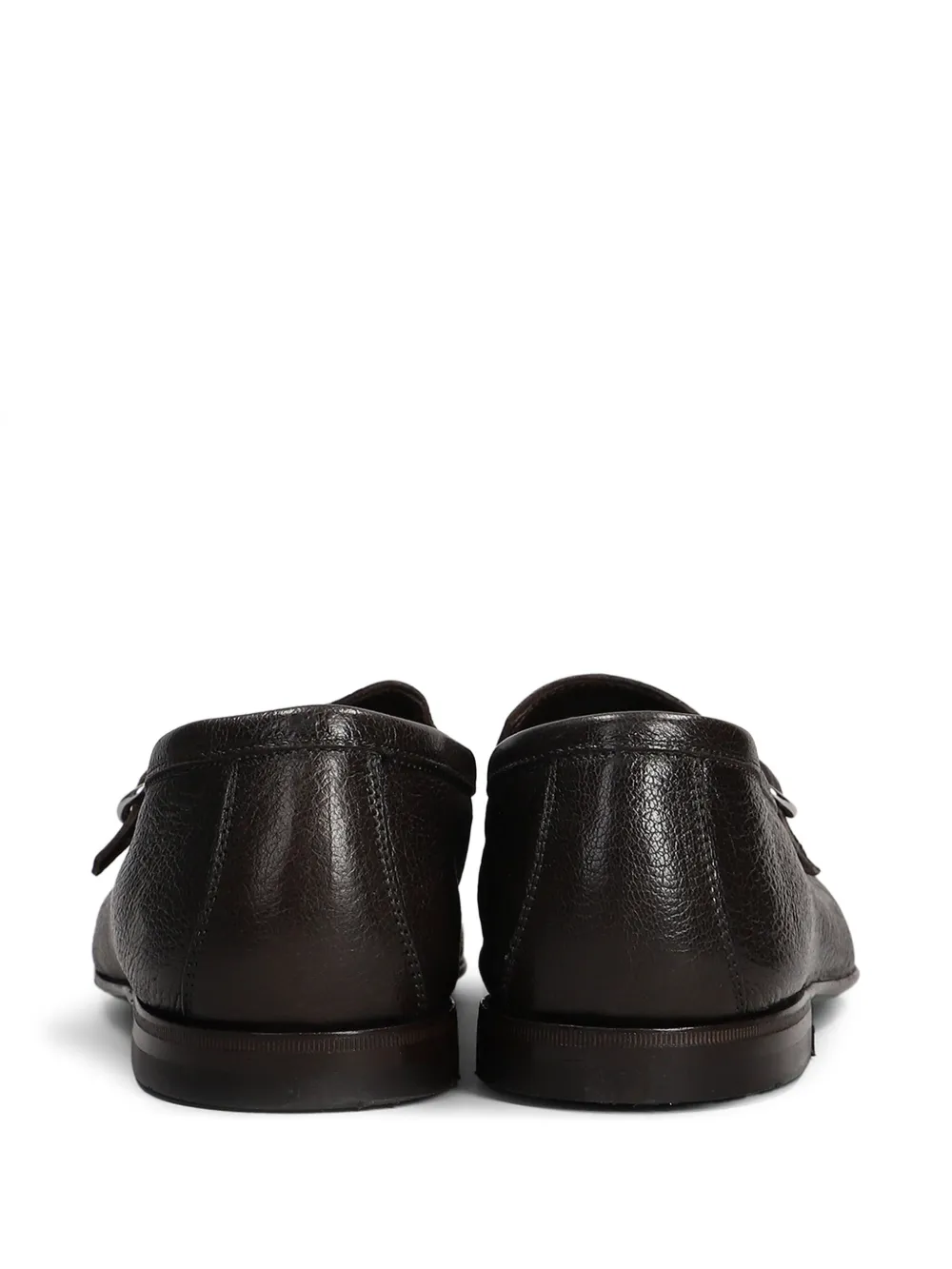 Green George grained-leather loafers Brown