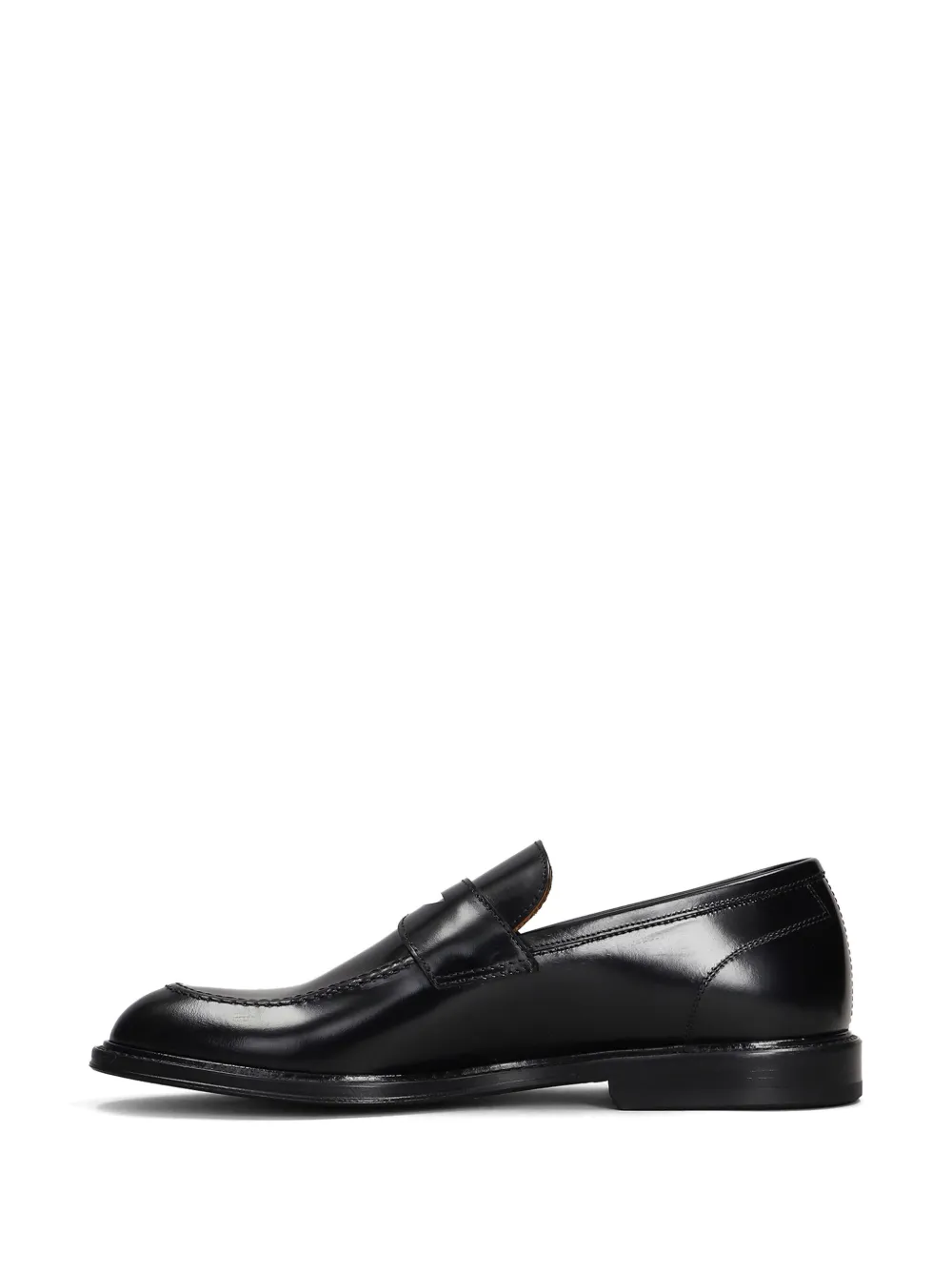 Green George leather loafers Black