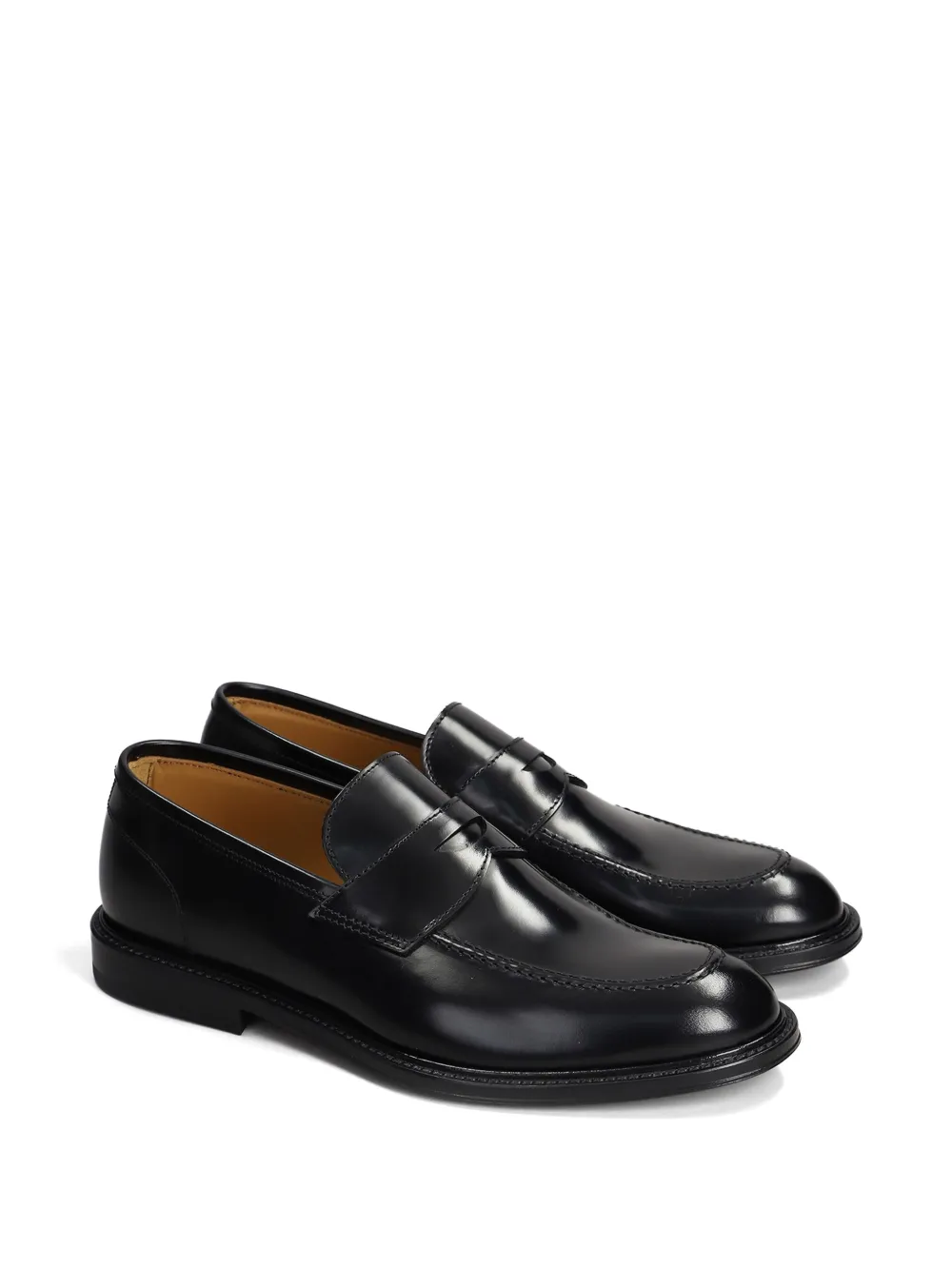 Green George leather loafers - Zwart