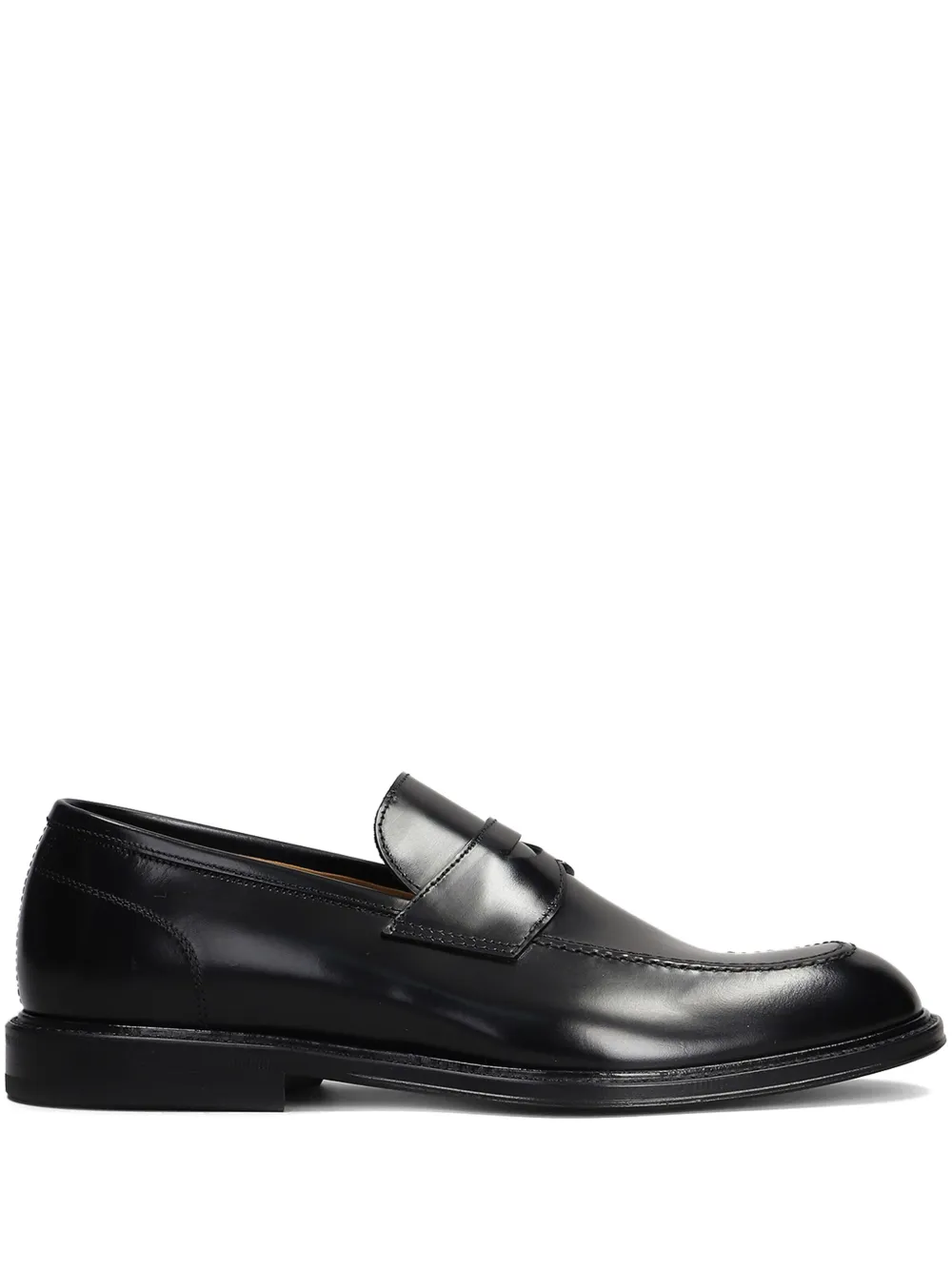 Green George leather loafers Black